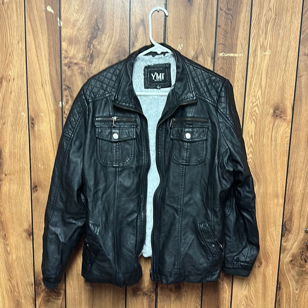 Ymi collection size 2x faux leather jacket with soft faux fur inside
